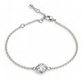 Minimalist spherical white  gemstone chain Silver finish