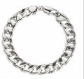 Unisex Classic cuban link chain 14 K White Gold finish