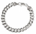 Unisex Classic curb chain  bevel edge 14 K White Gold finish