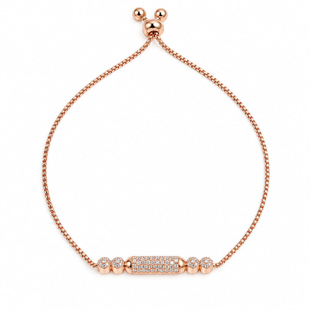 Pave crystal barrel centre piece 14K rose gold finish