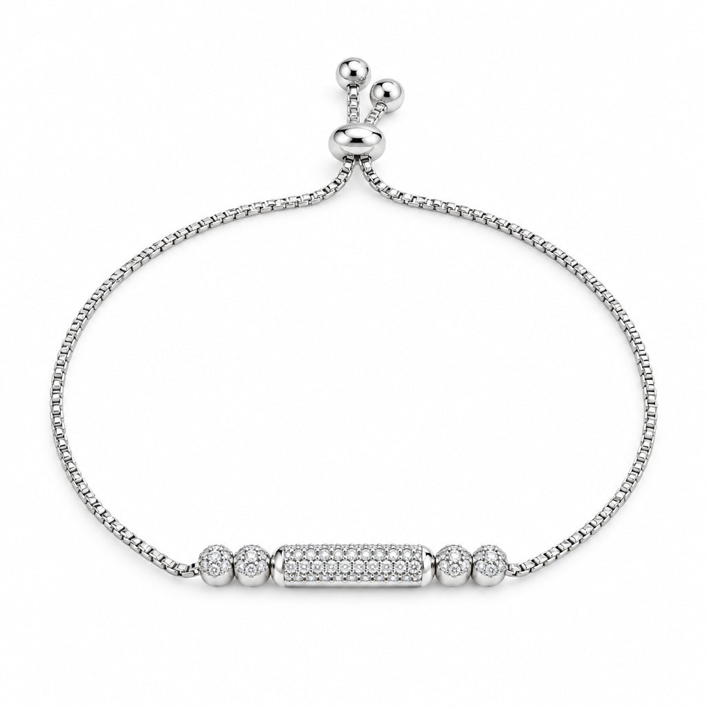 Pave crystal barrel centre piece  silver finish