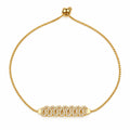 Interlocking Pave-Set Crystal loops Bracelet 18K Gold Finish