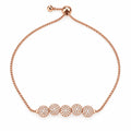 Five Filigree Spherical Beads Box Chain 18K Rose Gold Finish