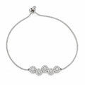 Five texture Bead adjustable Bolo Bracelet  Silver Finish