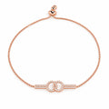 Double-Circle motif set with Shimmeing Accents 14K Rose Gold Finish