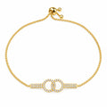 Double-Circle motif set with Shimmeing Accents 18K Gold Finish
