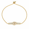 Double-heart motif set with Shimmeing Accents 18K Gold Finish