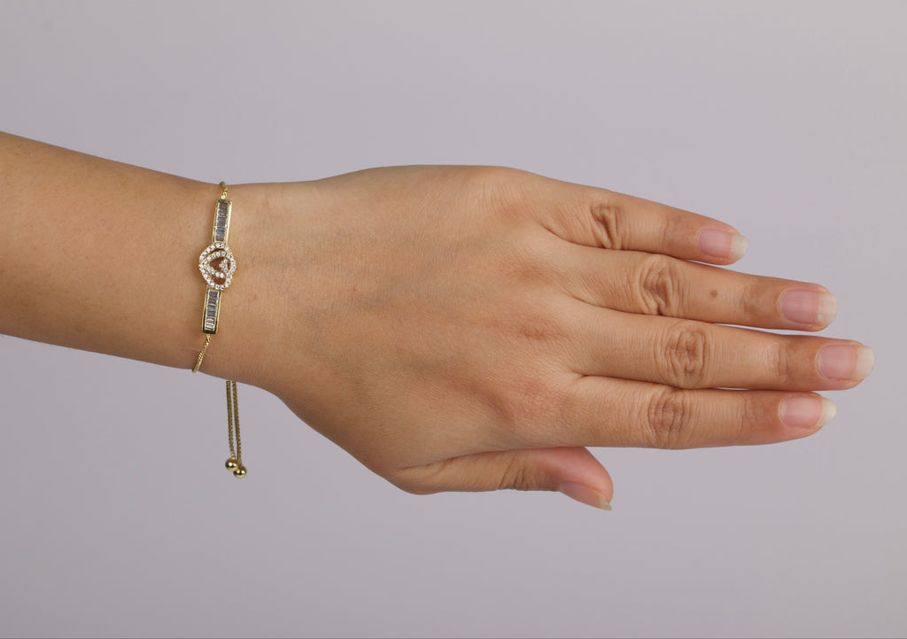 Double-heart motif set with Shimmeing Accents 18K Gold Finish