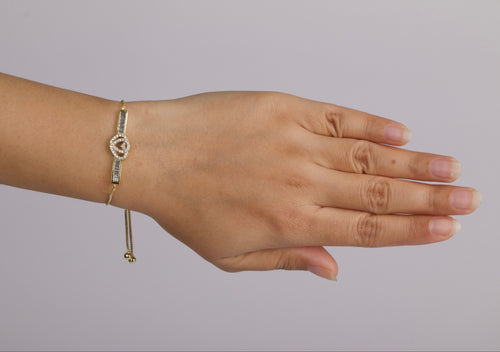 Double-heart motif set with Shimmeing Accents 18K Gold Finish