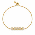 Five Spherical Beads Box Chain 18K Gold Finish