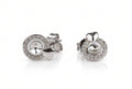 Round Hola with Heart Detail Earrings Silver Finish
