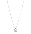 Heart Pendant Necklace with Solitaries Crystal Silver Finish