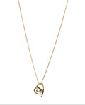 Heart Pendant Necklace with Solitaries Crystal 18K Gold Finish