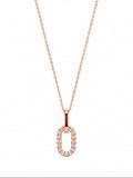 Interlocking Oval Link Pendant 18K Rose Gold Finish