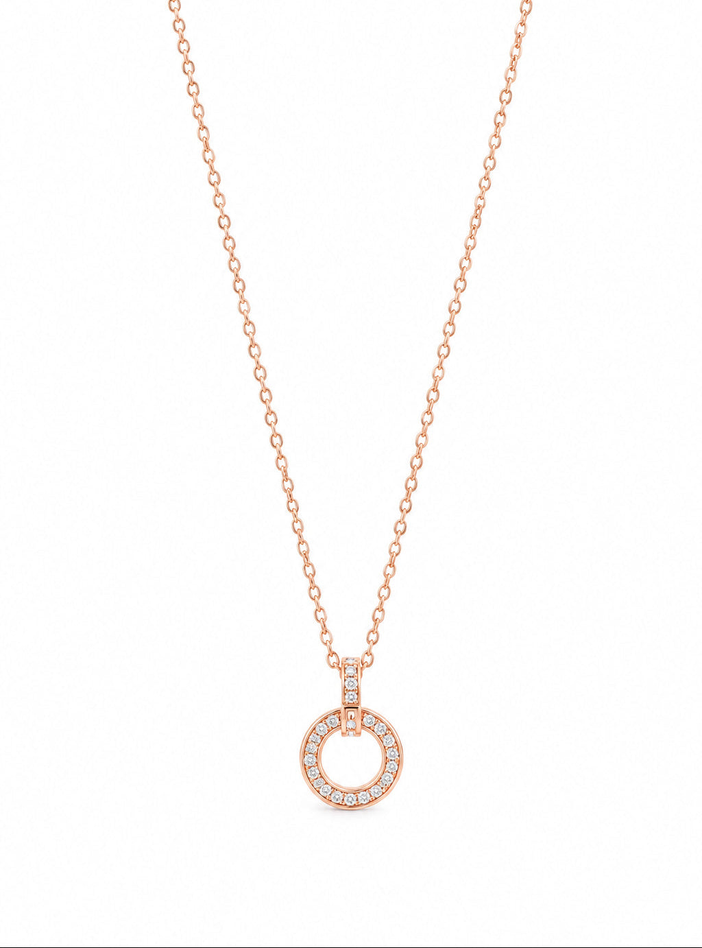 Interlocking Circles Pendant 18K Rose Gold Finish